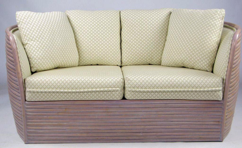 Baker Rattan Bombe Form Settee