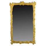 Italian Carved Wood Faux Bois Wall Mirror