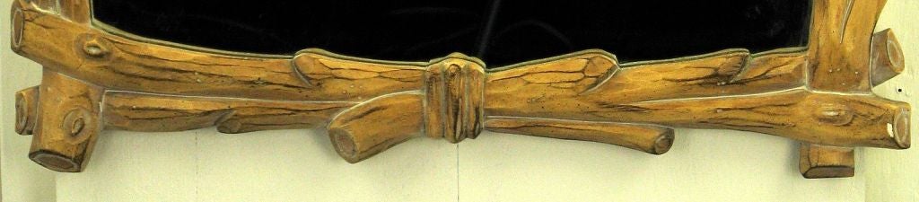 Italian Carved Wood Faux Bois Wall Mirror 1