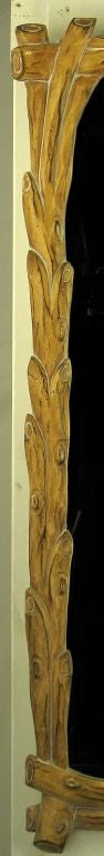Italian Carved Wood Faux Bois Wall Mirror 2