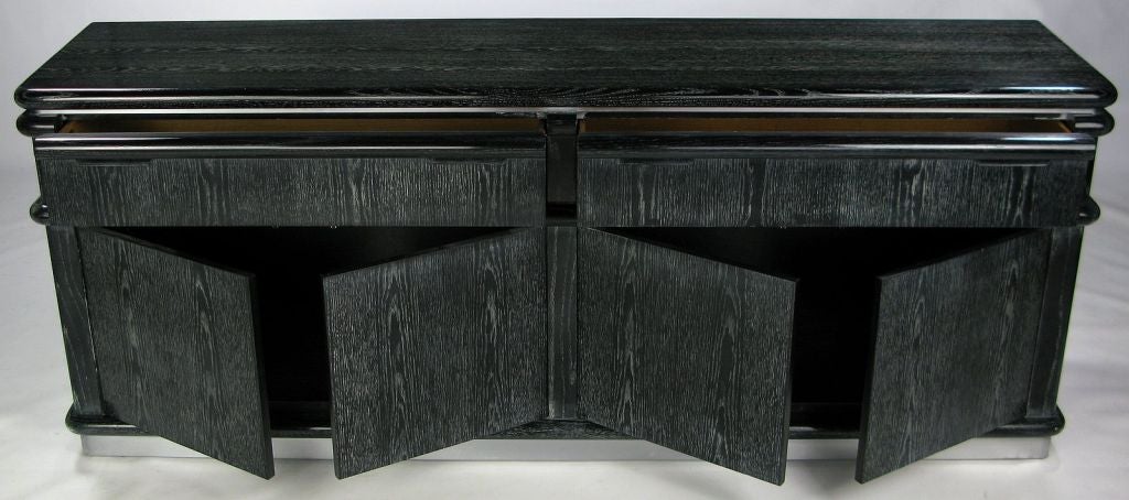Jay Spectre Ebonized & Cerused Oak Cabinet
