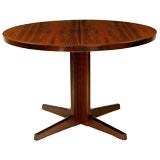 Danish Round Rosewood Table With Two Leaves
