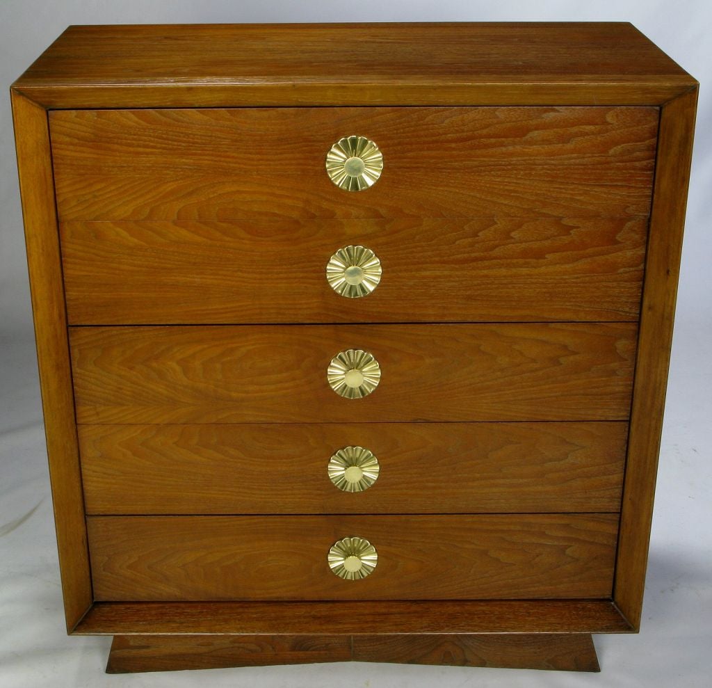 Cerused Walnut Art Deco 5 Drawer Chest