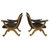 Pair Of Curule Form Regency Arm Chairs Pair Of Curule Form Regency Arm Chairs