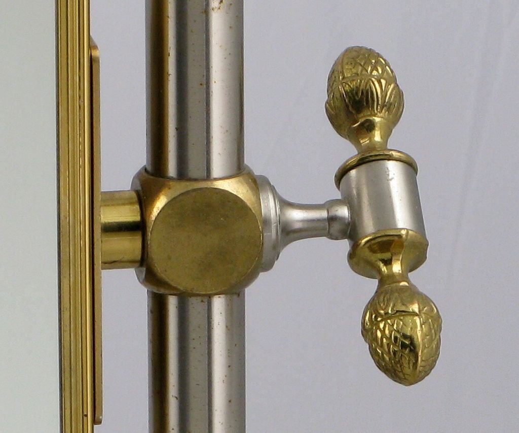 Italian Steel & Brass Cheval Mirror 3