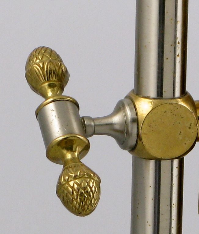 Italian Steel & Brass Cheval Mirror 7