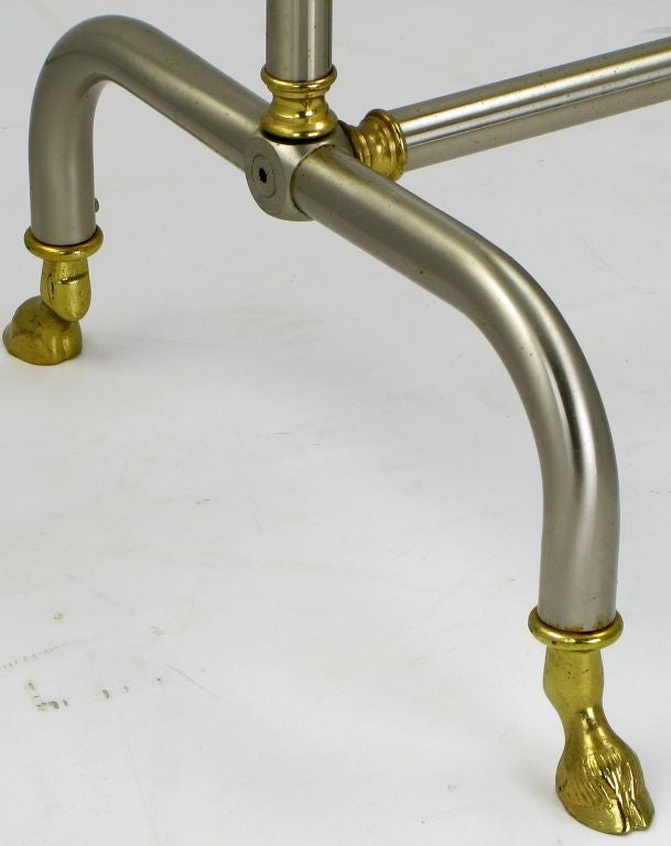 Italian Steel & Brass Cheval Mirror 5