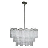 Oval Camer Glass Chandelier With Pentafoil Tubes