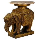 Gilt And Marble Elephant Form End Table