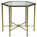 Mastercraft Hexagonal Brass & Glass Side Table