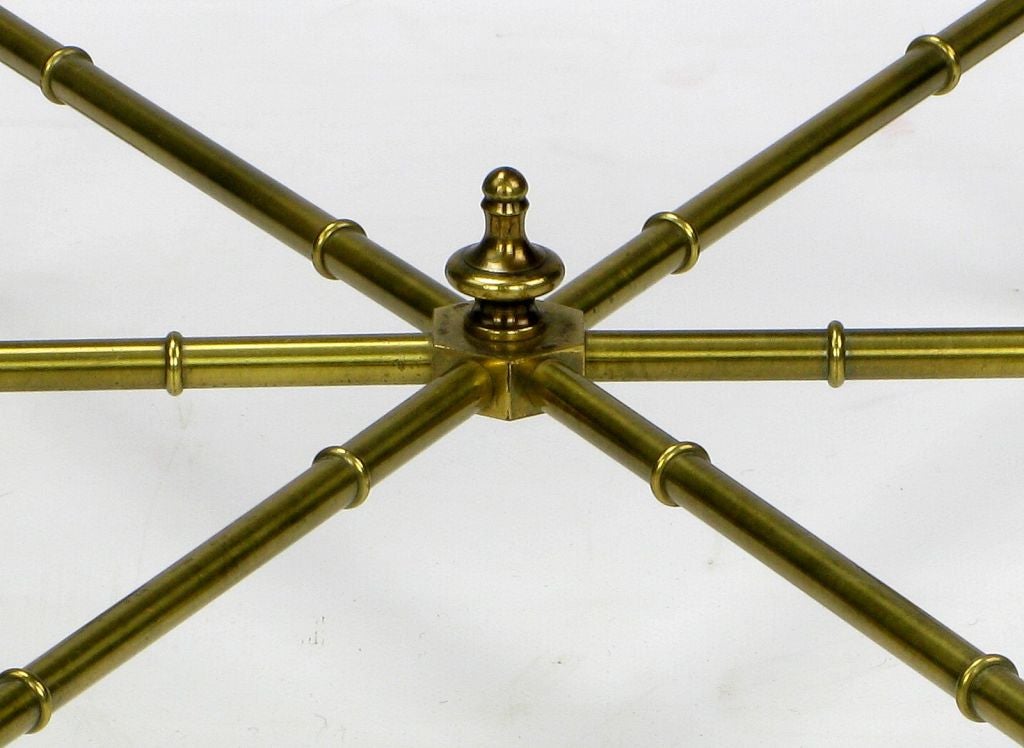 Mastercraft Hexagonal Brass & Glass Side Table