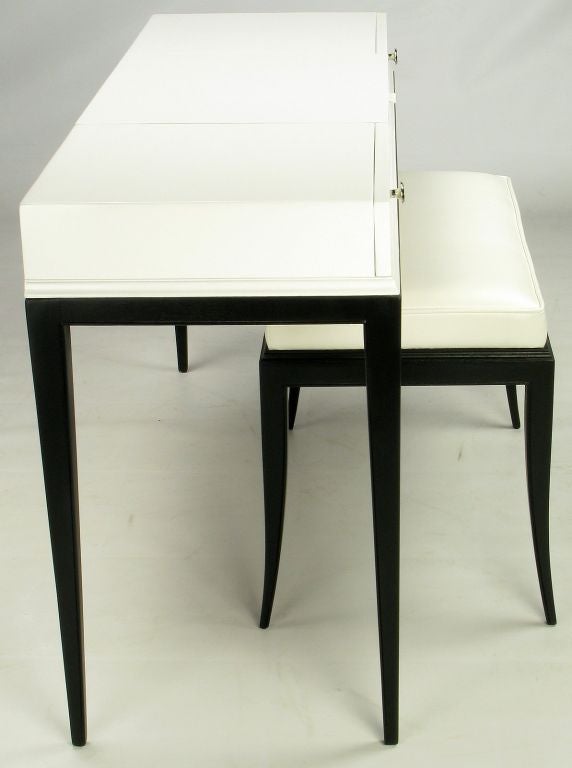 Mid-20th Century Tommi Parzinger Vanity & Bench