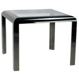 DIA End Table In Radiused Gunmetal With Beveled Glass