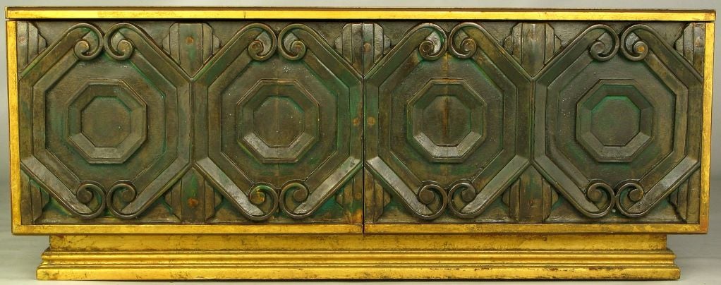 Phyllis Morris Gilt And Bronze Finish Low Cabinet/Table
