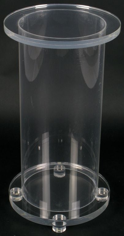 1970s Cylindrical Lucite Pedestal