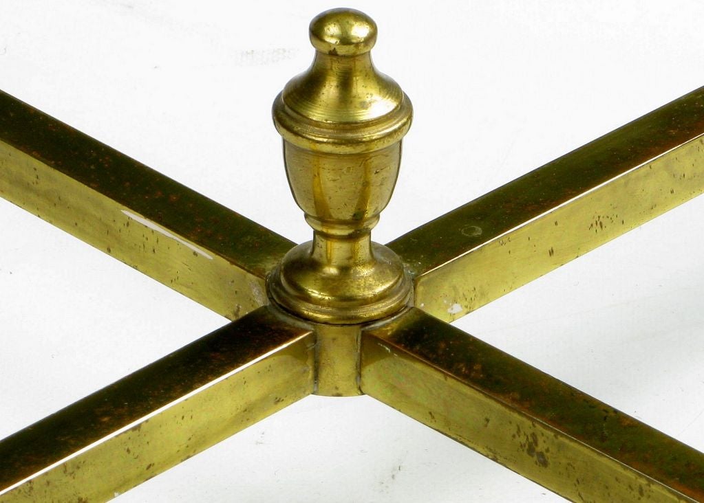 20th Century Pair Of LaBarge Brass End Tables With Hoofed Feet
