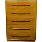 Vintage Five Drawer Tall Dresser By Robsjohn-Gibbings for Widdicomb