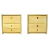 Pair Of Bleached Birch Nightstands By Paul Frankl