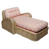 Rare Jay Spectre Rattan Chaise Lounge