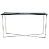 Modern X-Form Console In Chrome And Lucite