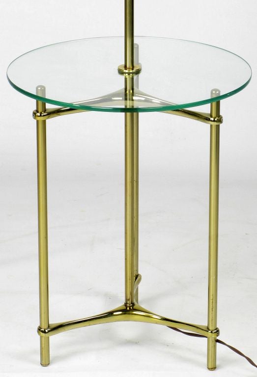 Modern Brass And Glass Floor Lamp By Laurel Lamp Company