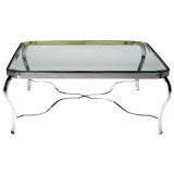 Chrome And Brass Coffee Table From DIA