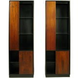 Pair Of Rosewood And Ebonized Oak Cabinets By Harvey Probber