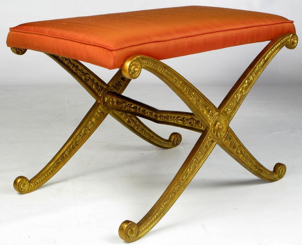 Pair Of Gilt X-Form Benches By Palladio