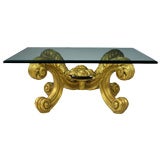 Hand Carved And Gilt Spanish Rococo Coffee Table