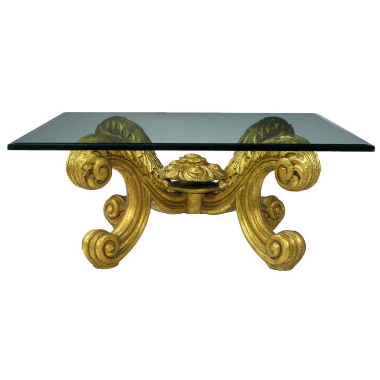 Hand Carved And Gilt Spanish Rococo Coffee Table at 1stDibs