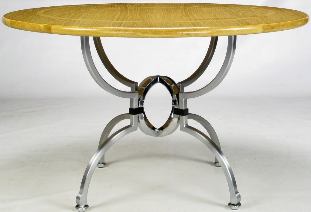 Jay Spectre Eclipse Dining Table In White Oak & Steel