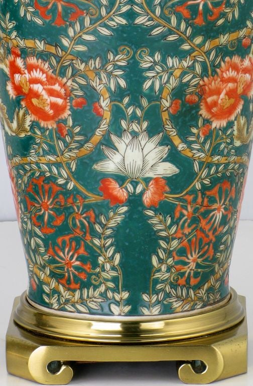 Pair Of William Morris Style Hand Painted Ceramic Table Lamps At 1stdibs Mid 20th Century Pair Of William Morris Style Hand Painted Ceramic Table Lamps For