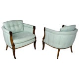 Vintage Pair Of Oxford Kent  Regency Barrel Back Club Chairs