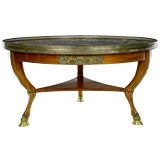 Empire Coffee Table With Bronze Hoof Feet And Marble Top