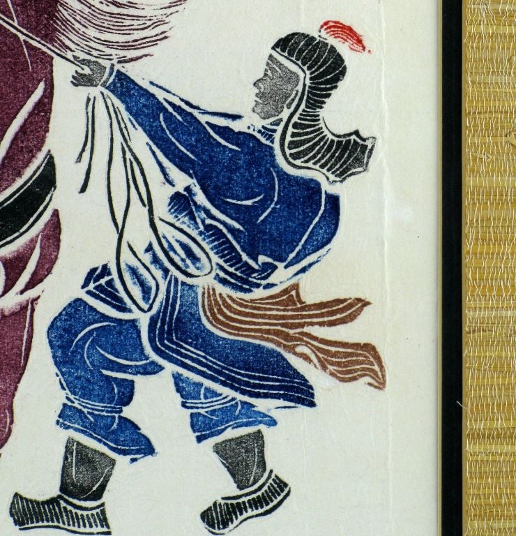 Pair Colorful Chinese Woodblock Prints at 1stDibs chinese woodblock