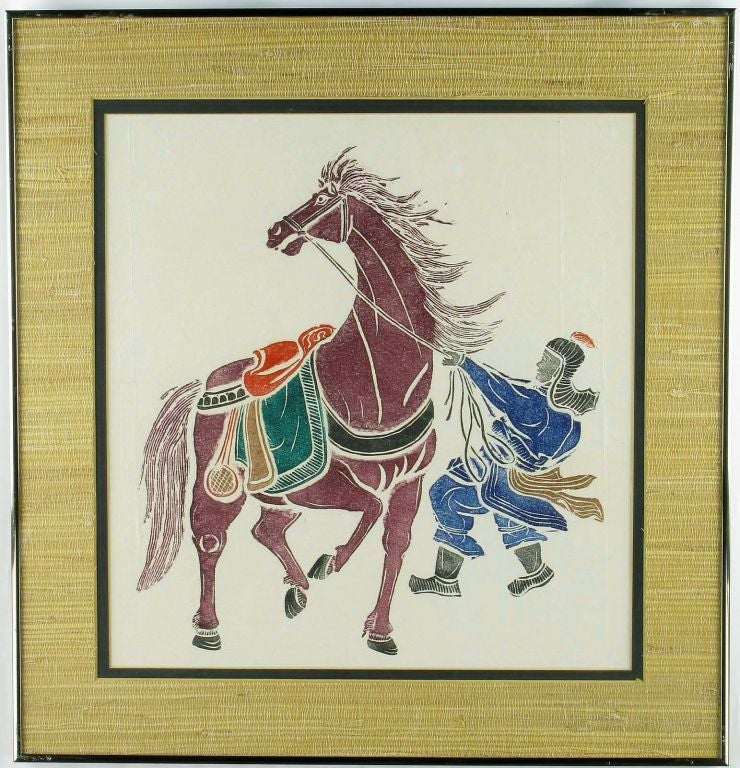 Pair Colorful Chinese Woodblock Prints at 1stDibs chinese woodblock