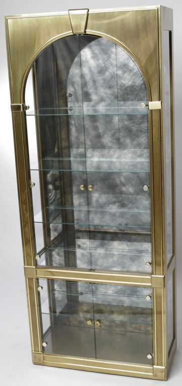 Pair Of Mastercraft Bronze and Glass Vitrines