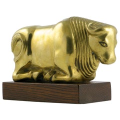 Solid Brass Water Buffalo Sculpture