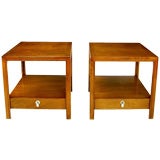 Pair Of Baker Far East Walnut End Tables
