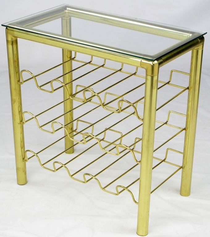 Modern Brass Wine Rack Table
