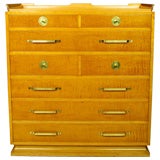 Parzinger Style Eight-Drawer Chest In Curly Maple