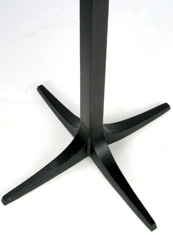 American Art Deco Palm Tree Coat Stand In Black Lacquered Oak & Iron