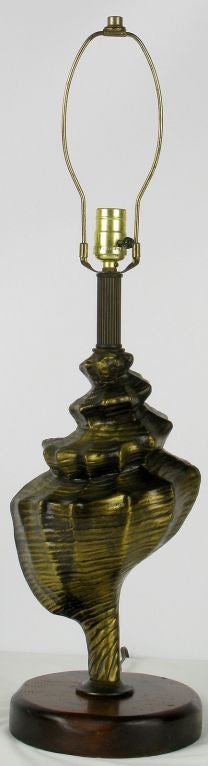 Cast Metal Conch Shell Table Lamp