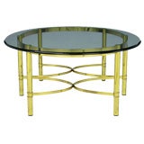 Brass Race Track Oval Coffee Table By LaBarge