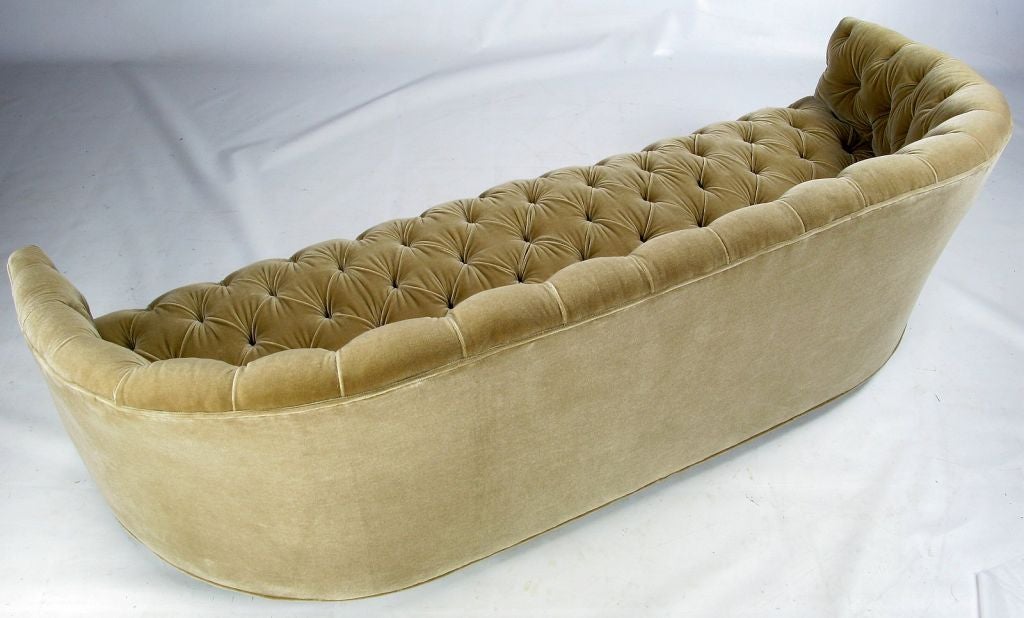 20th Century Button Tufted Mohair Sofa By Baker