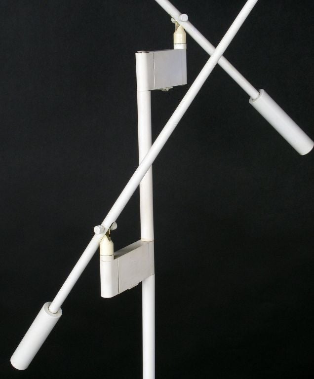 Wood Post Modern Two Arm Floor Lamp By Kovacs