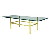 Solid Brass Architectural Coffee Table In The Manner Of Dunbar