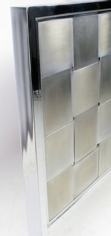 Pace Collection Chrome Basket Weave King Head Board