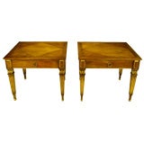 Pair Of Loius XVI Style Parcel Gilt End Tables By Baker