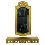 Spanish Console And Mirror In Gilt Finish By Francisco Hurtado